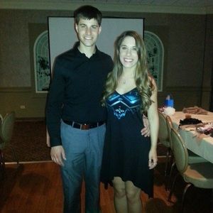 Black, blue sequin, dress